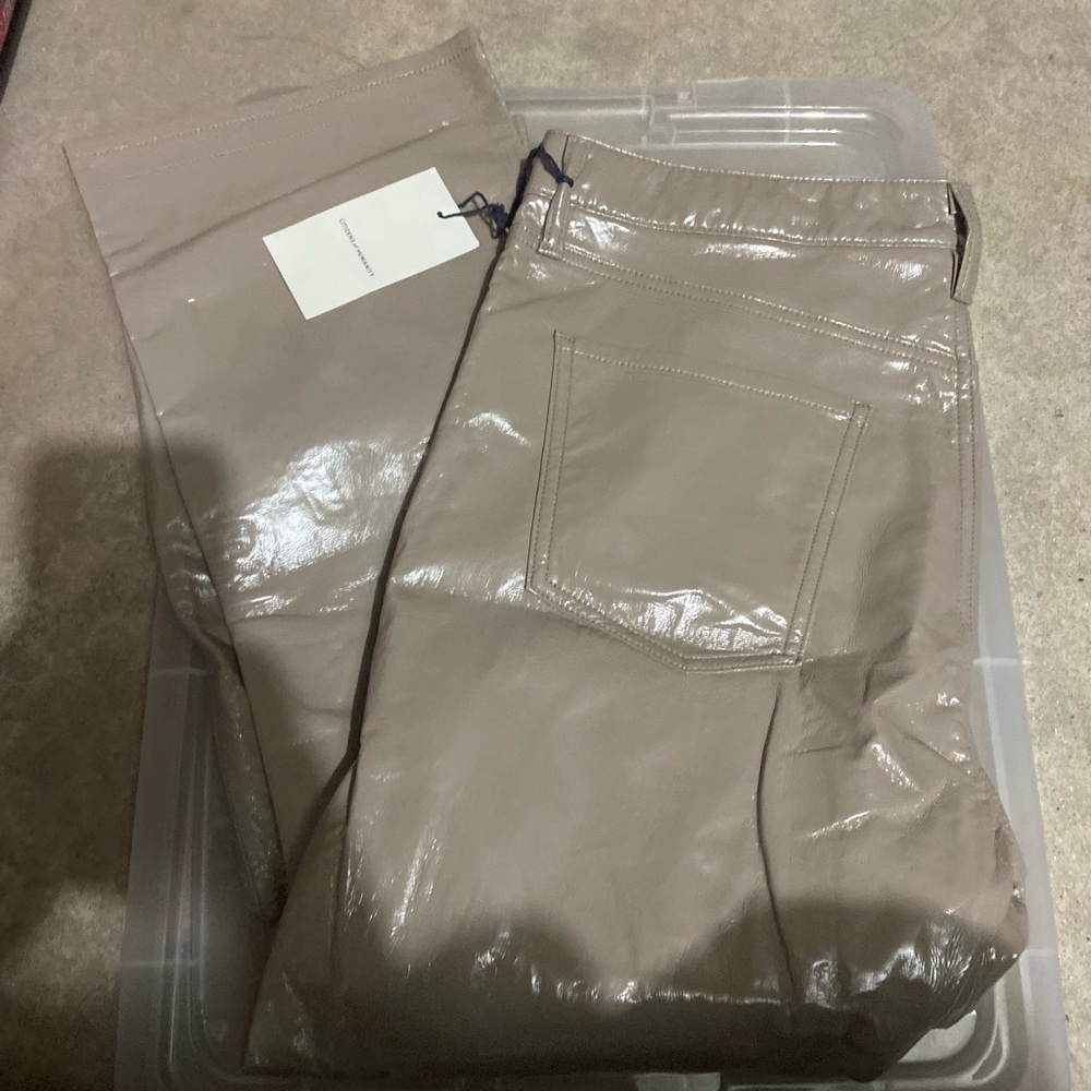 Citizens of Humanity Faux Leather Cropped Boot Pants NWT